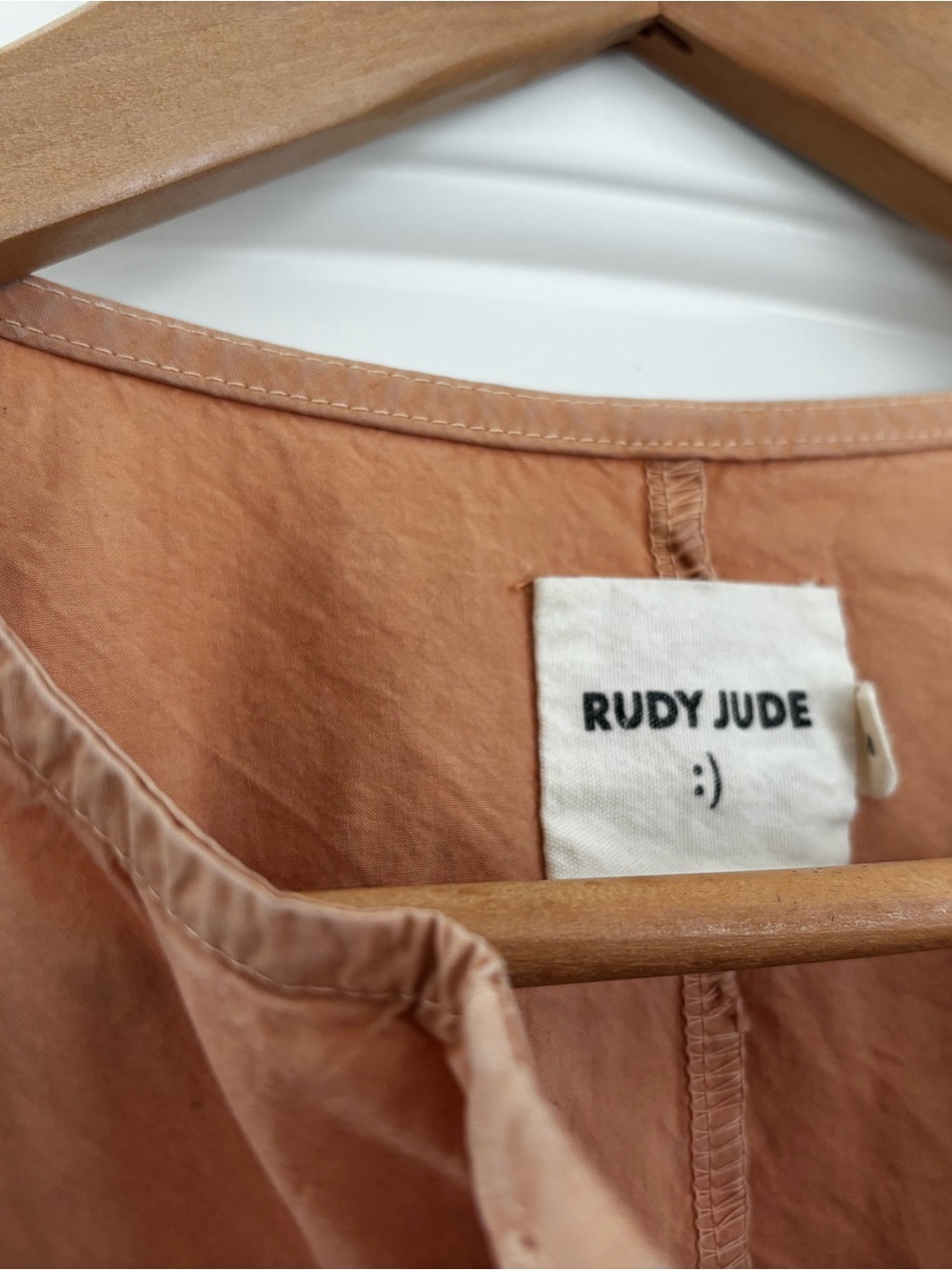 Rudy Jude Rust-Tan Puff Sleeve Smock Dress - Picture 3 of 8
